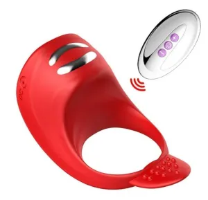 0323M  Electric Shock   Vibrating Cock Ring with Remote Control