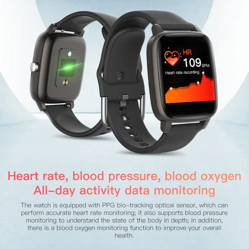 2021New T98 Smart Watch Men Women Sport IP67 Waterproof Clock Heart Rate Pressure Monitor Smart watch For IOS Android