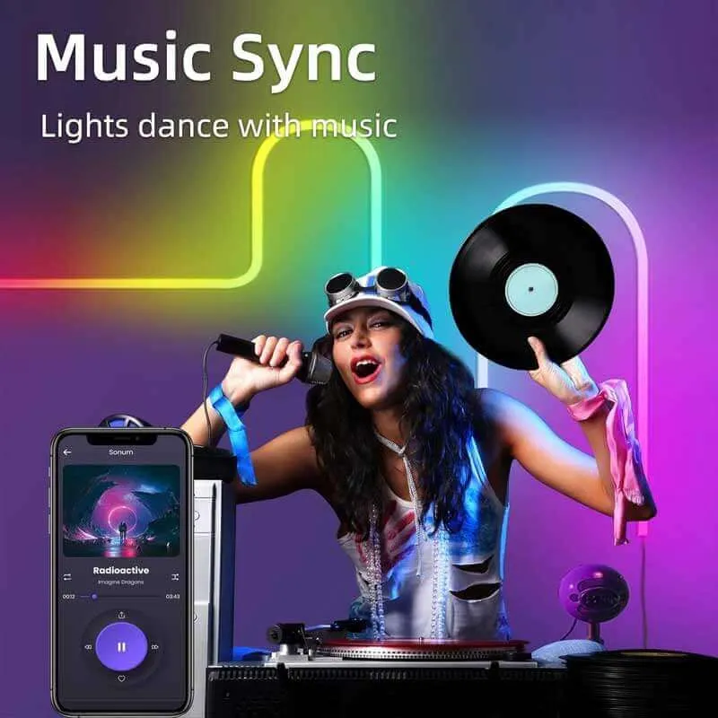 24V LED flexible Neon RGB 16FT Light Strip Rope Bluetooth APP Smart Control