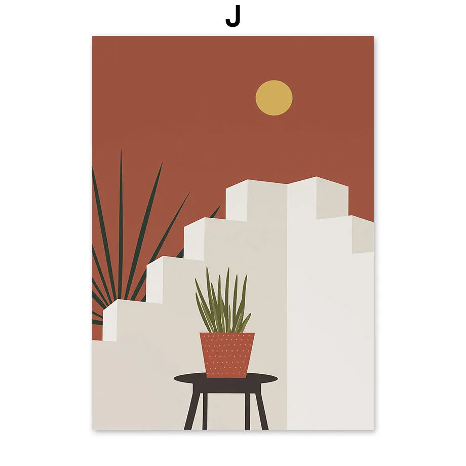 Abstract Minimalism Girl pineapple Peach Wall Art
