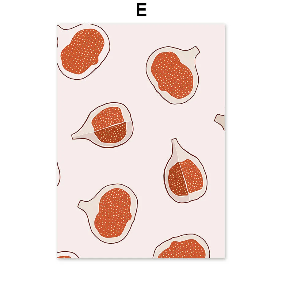 Abstract Minimalism Girl pineapple Peach Wall Art