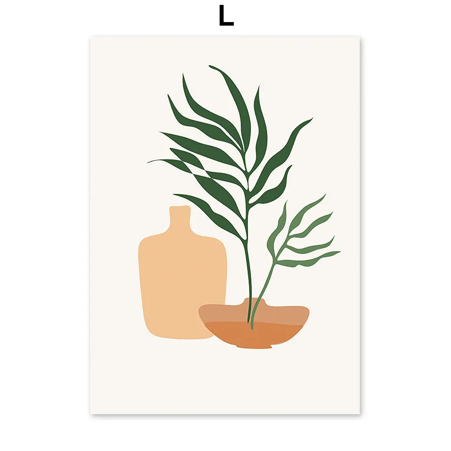 Abstract Minimalism Girl pineapple Peach Wall Art