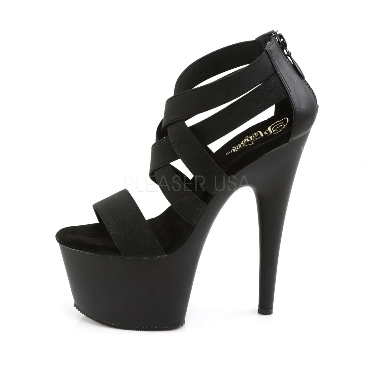ADORE-769  Black Elastic Band-Faux Leather/Black Matte