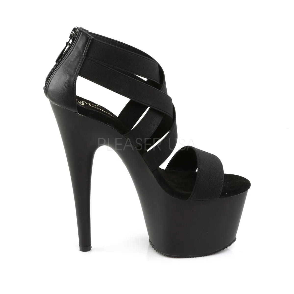 ADORE-769  Black Elastic Band-Faux Leather/Black Matte