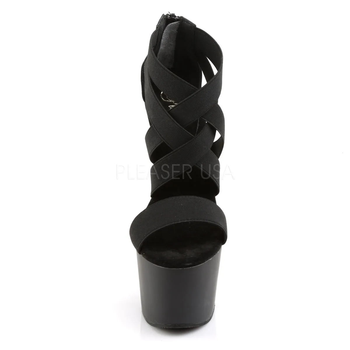 ADORE-769  Black Elastic Band-Faux Leather/Black Matte