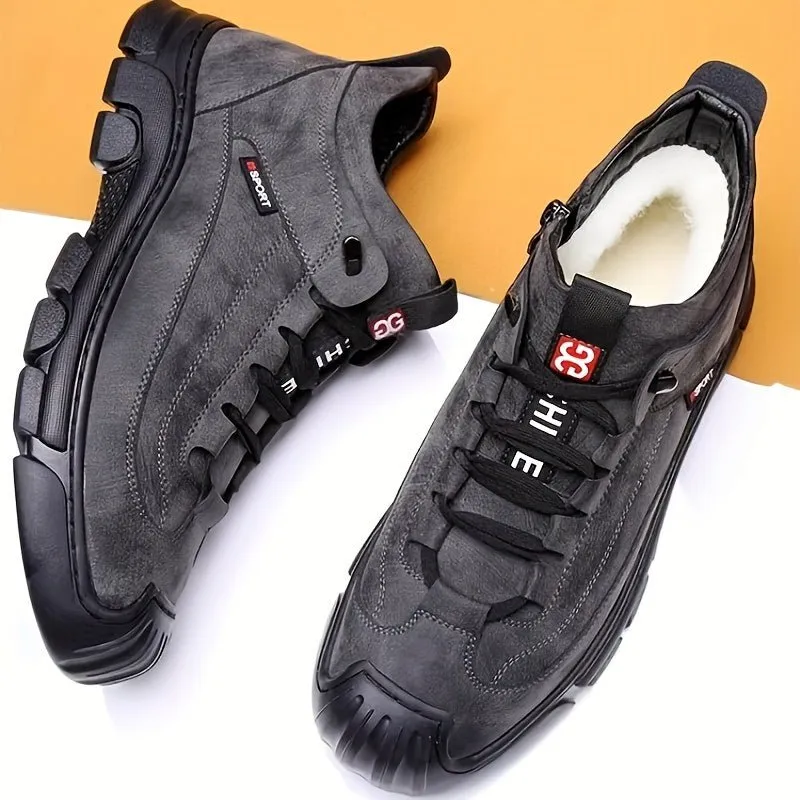 ArcticGrip Men's Fleece-Lined Sneakers – Waterproof, Non-Slip Outdoor Shoes