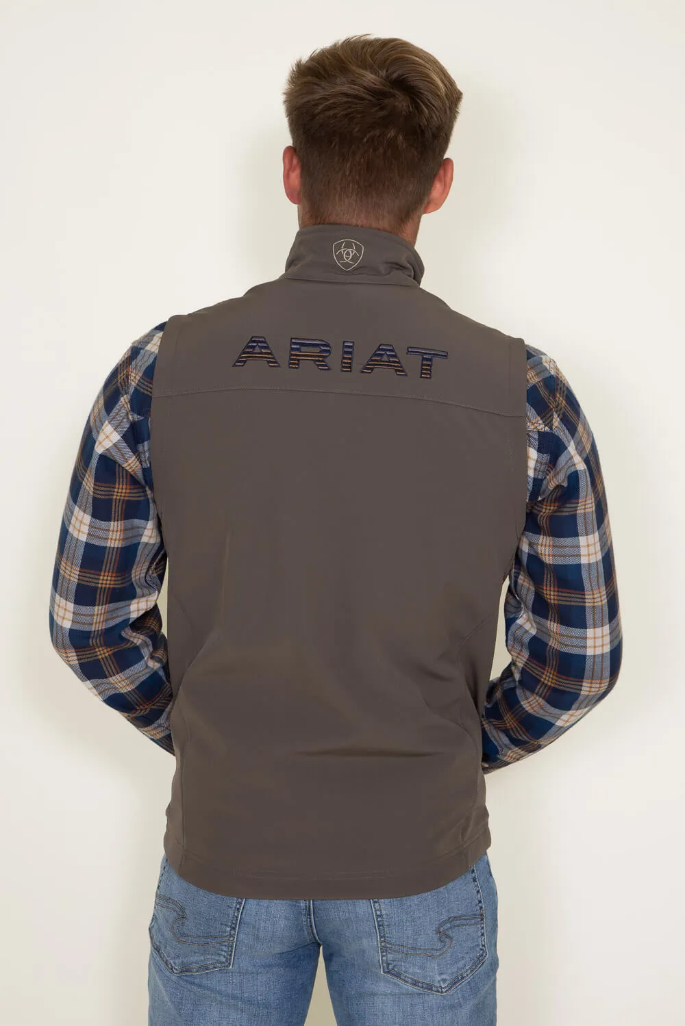 Ariat Logo 2.0 Softshell Vest for Men in Brown | 10046614-BANYANBARK