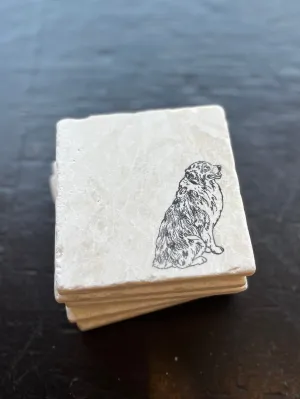 Australian Shepherd Marble Coaster