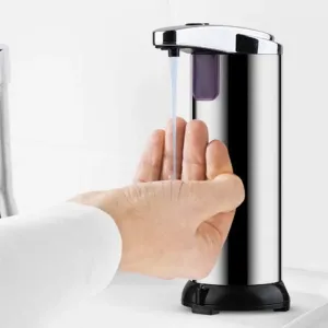 Automatic Liquid Soap Dispenser Touchless Battery Operated Stainless Steel Silver