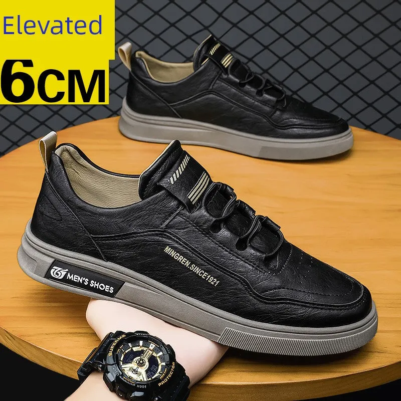 Autumn Men's Shoes Black Labor Protection Work Board Shoes Soft Bottom Non Slip Men's Kitchen Oil-Proof Leisure at Work Leather Shoes Waterproof