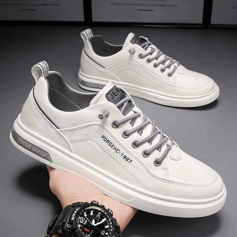 Autumn Men's Shoes Black Labor Protection Work Board Shoes Soft Bottom Non Slip Men's Kitchen Oil-Proof Leisure at Work Leather Shoes Waterproof
