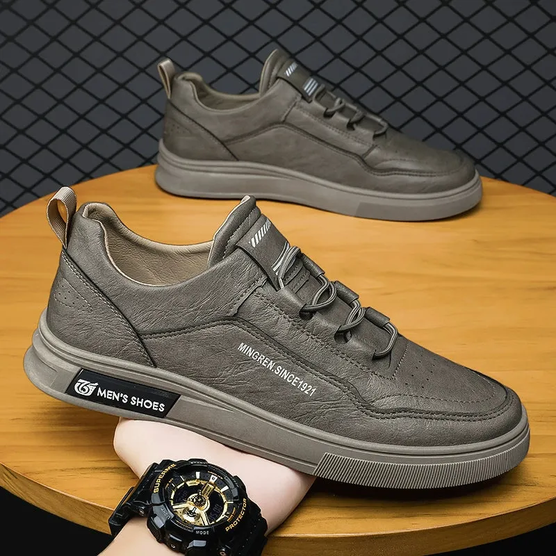 Autumn Men's Shoes Black Labor Protection Work Board Shoes Soft Bottom Non Slip Men's Kitchen Oil-Proof Leisure at Work Leather Shoes Waterproof