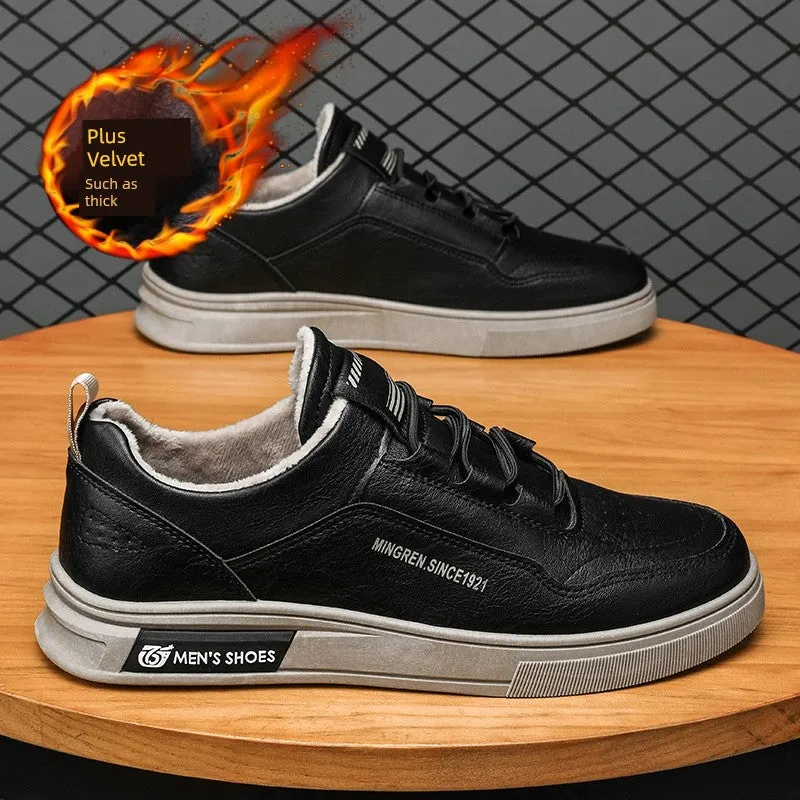 Autumn Men's Shoes Black Labor Protection Work Board Shoes Soft Bottom Non Slip Men's Kitchen Oil-Proof Leisure at Work Leather Shoes Waterproof