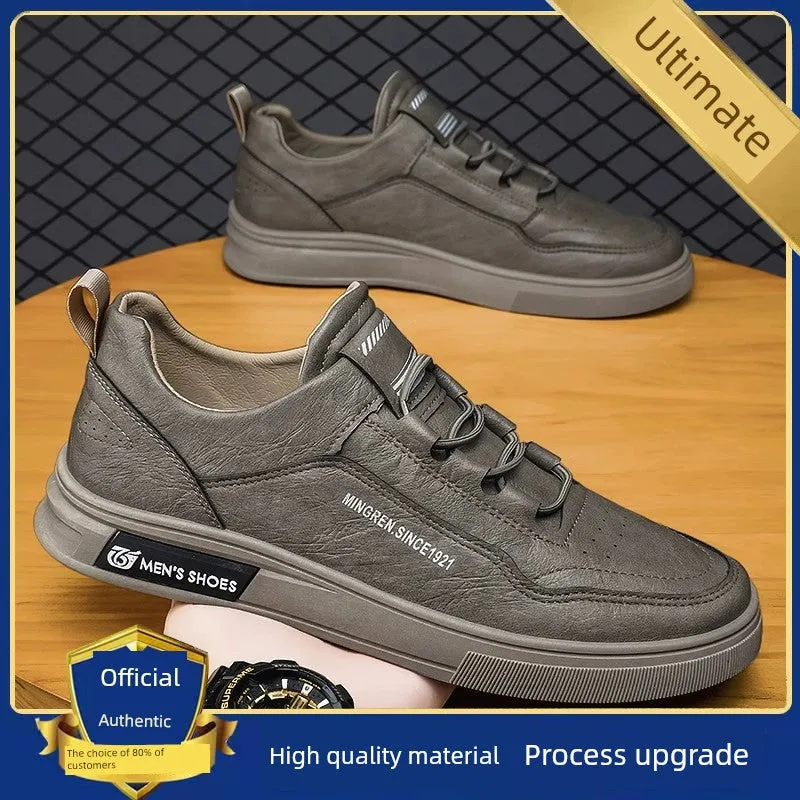 Autumn Men's Shoes Black Labor Protection Work Board Shoes Soft Bottom Non Slip Men's Kitchen Oil-Proof Leisure at Work Leather Shoes Waterproof