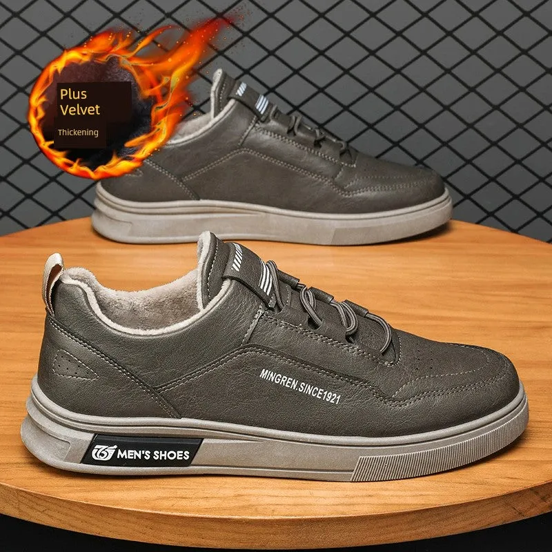 Autumn Men's Shoes Black Labor Protection Work Board Shoes Soft Bottom Non Slip Men's Kitchen Oil-Proof Leisure at Work Leather Shoes Waterproof