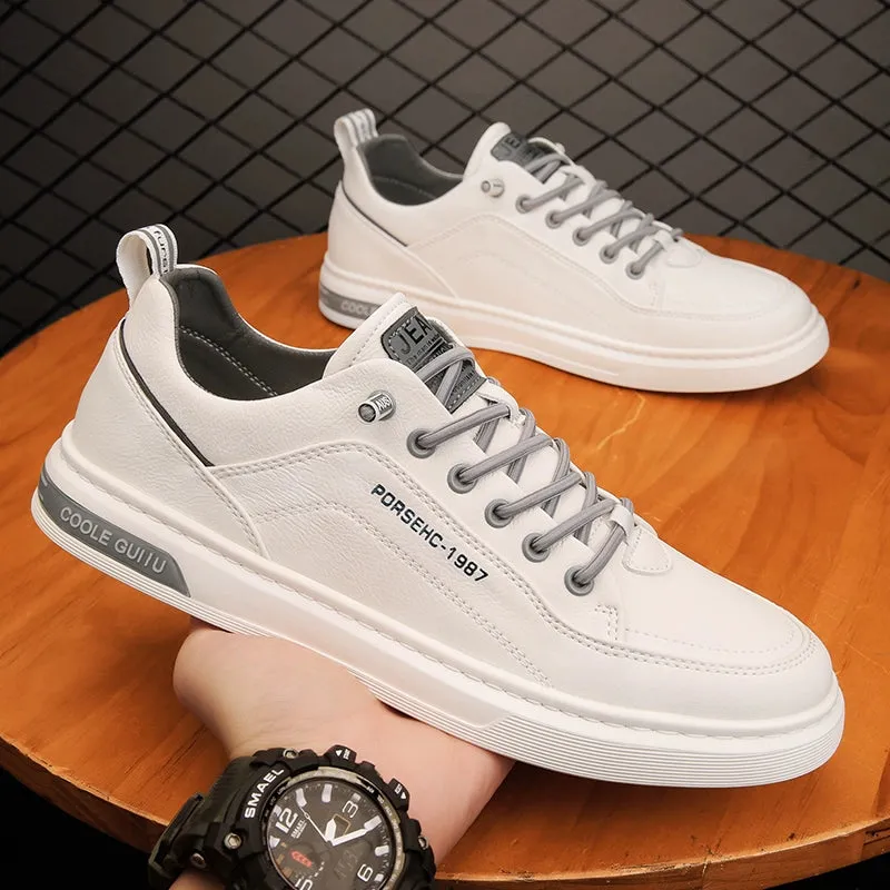 Autumn Men's Shoes Black Labor Protection Work Board Shoes Soft Bottom Non Slip Men's Kitchen Oil-Proof Leisure at Work Leather Shoes Waterproof