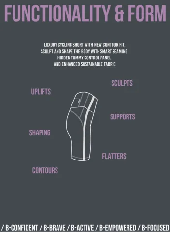 B-Confident Recycled Material Cycling Short | Black
