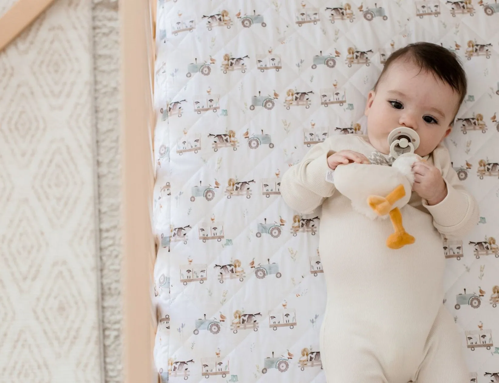 Bambella 2-in-1 Waterproof Cot Sheet & Mattress Protector | Oakwood Farm