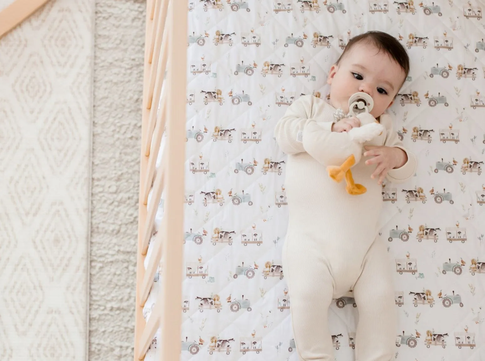 Bambella 2-in-1 Waterproof Cot Sheet & Mattress Protector | Oakwood Farm