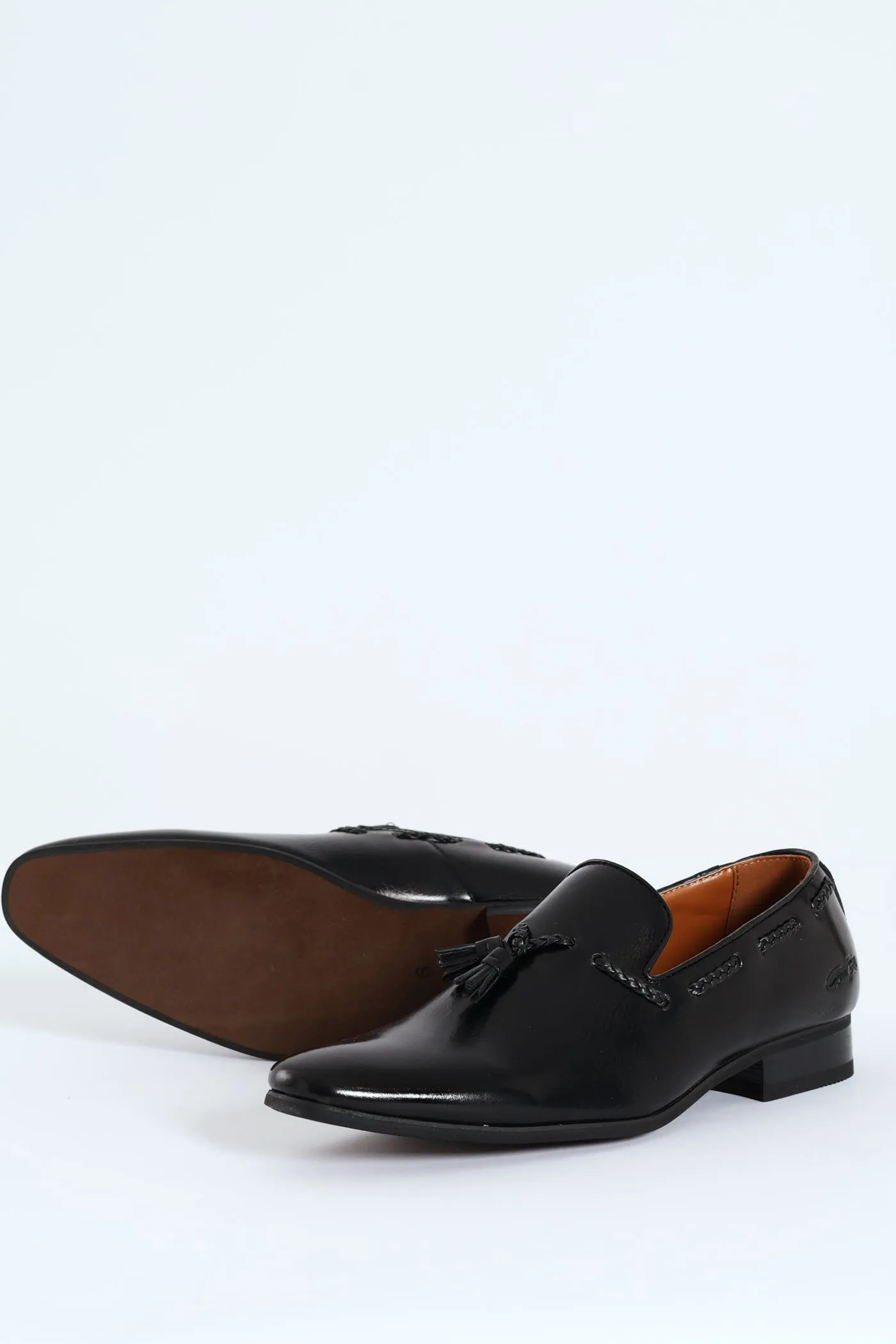 Braided Tassel Slip On - Black