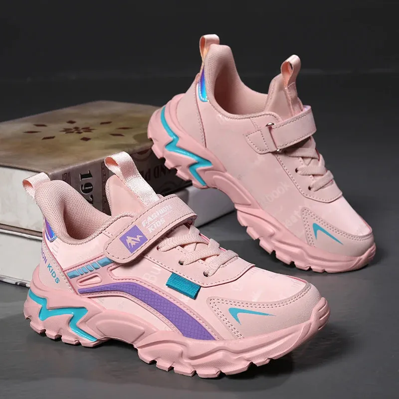 Brand Kids Sports Shoes Outdoor Comfortable Running Shoes Girls Waterproof Sneakers Tenis Infantil Pink Antislip Children Shoes