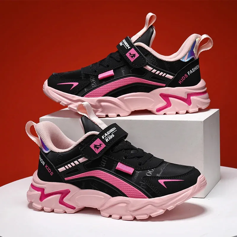 Brand Kids Sports Shoes Outdoor Comfortable Running Shoes Girls Waterproof Sneakers Tenis Infantil Pink Antislip Children Shoes