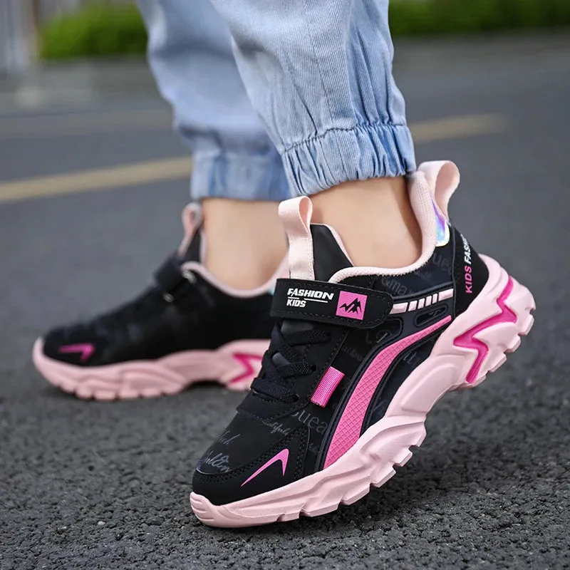 Brand Kids Sports Shoes Outdoor Comfortable Running Shoes Girls Waterproof Sneakers Tenis Infantil Pink Antislip Children Shoes