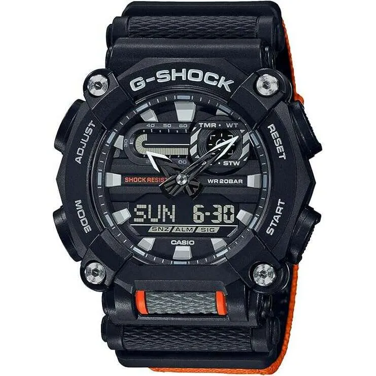 CASIO G-SHOCK ANALOG DIGITAL BLACK & ORANGE MEN WATCH GA-900C-1A4JF