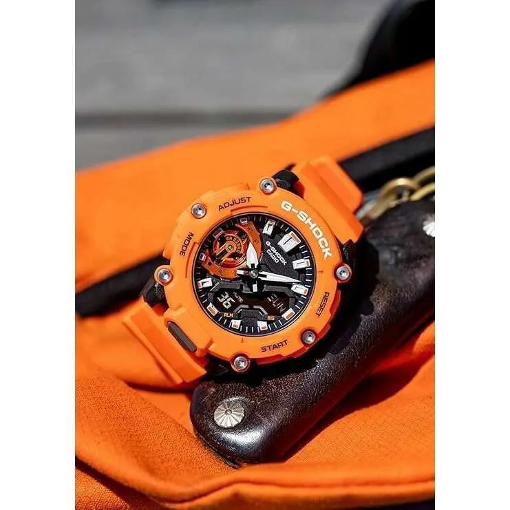CASIO G-SHOCK ANALOG DIGITAL ORANGE MEN WATCH GA-2200M-4AJF