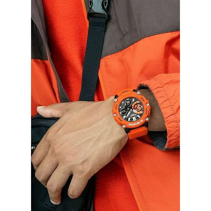 CASIO G-SHOCK ANALOG DIGITAL ORANGE MEN WATCH GA-2200M-4AJF