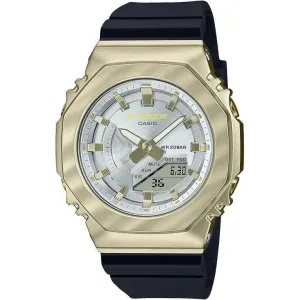 CASIO G-SHOCK BLACK & LIGHT YELLOW GOLD ANALOG DIGITAL LADIES WATCH GM-S2100BC-1AJF