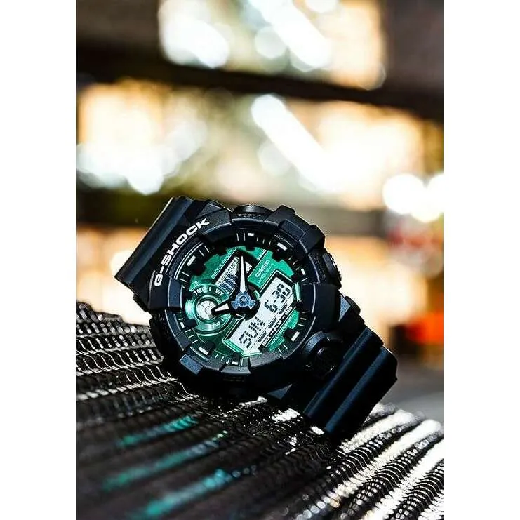 CASIO G-SHOCK BLACK AND GREEN SERIES ANALOG DIGITAL MEN WATCH GA-700MG-1AJF