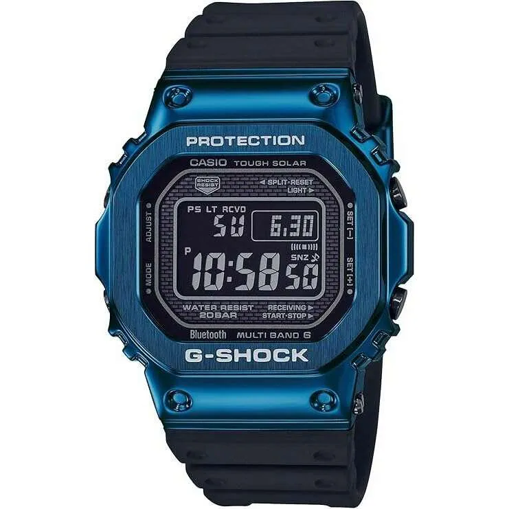 CASIO G-SHOCK BLUETOOTH RADIO SOLAR DIGITAL BLACK & BLUE MEN WATCH GMW-B5000G-2JF
