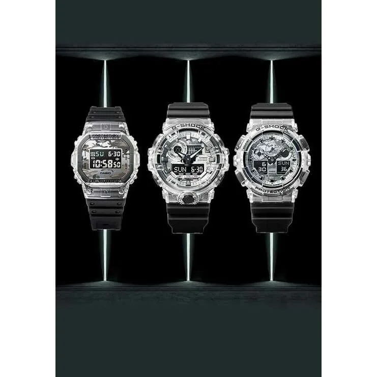CASIO G-SHOCK CAMOUFLAGE SKELETON SERIES ANALOG DIGITAL BLACK MEN WATCH GA-700SKC-1AJF