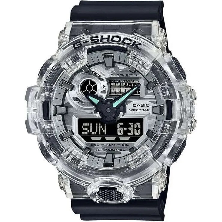 CASIO G-SHOCK CAMOUFLAGE SKELETON SERIES ANALOG DIGITAL BLACK MEN WATCH GA-700SKC-1AJF
