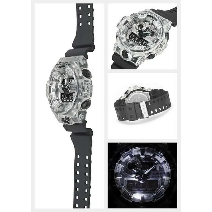 CASIO G-SHOCK CAMOUFLAGE SKELETON SERIES ANALOG DIGITAL BLACK MEN WATCH GA-700SKC-1AJF