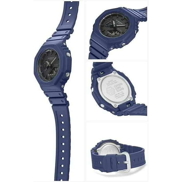 CASIO G-SHOCK CARBON CORE GUARD ANALOG DIGITAL NAVY BLUE MEN WATCH GA-2100-2AJF
