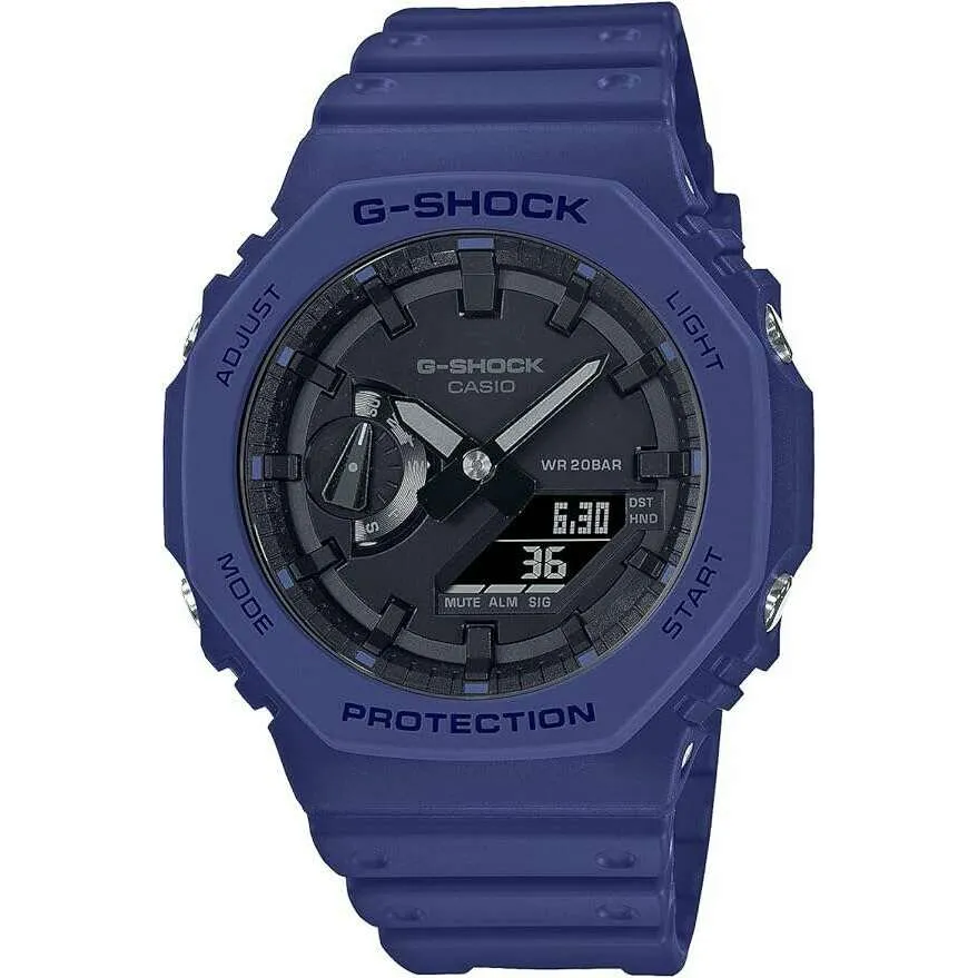 CASIO G-SHOCK CARBON CORE GUARD ANALOG DIGITAL NAVY BLUE MEN WATCH GA-2100-2AJF