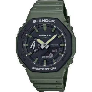 CASIO G-SHOCK CARBON CORE GUARD GREEN KHAKI RUBBER STRAP MEN WATCH GA-2110SU-3AJF