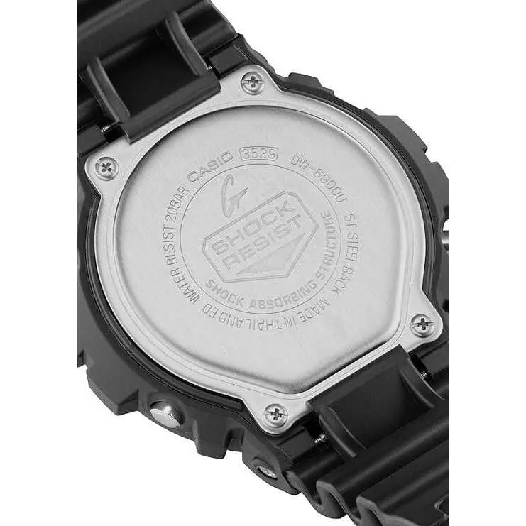 CASIO G-SHOCK DAY-DATE DIGITAL DIAL BLACK RESIN STRAP MEN WATCH DW-6900U-1JF