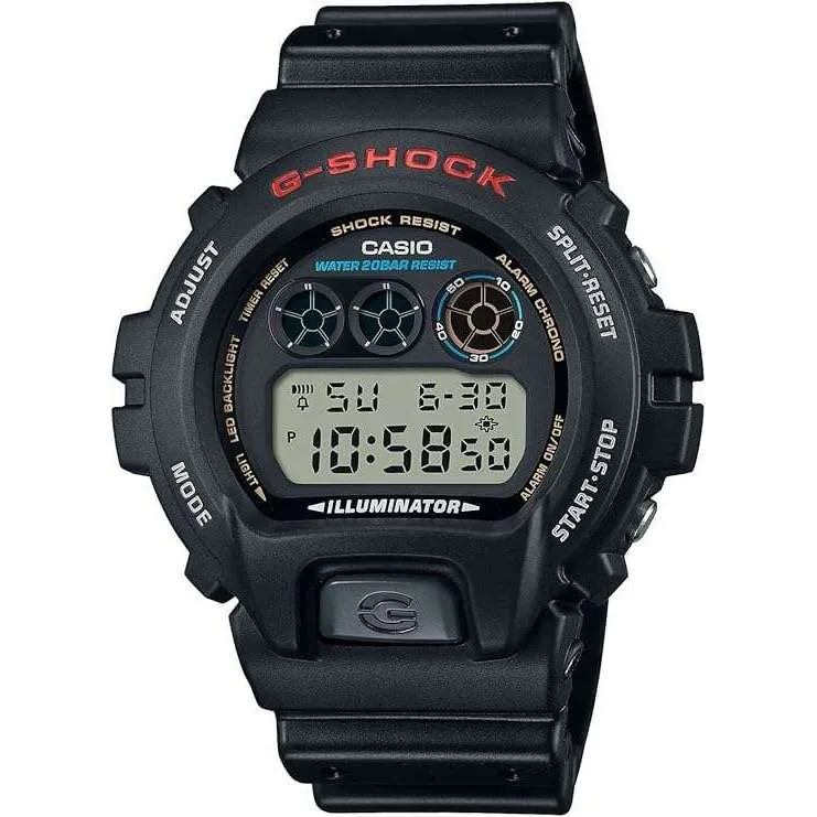 CASIO G-SHOCK DAY-DATE DIGITAL DIAL BLACK RESIN STRAP MEN WATCH DW-6900U-1JF