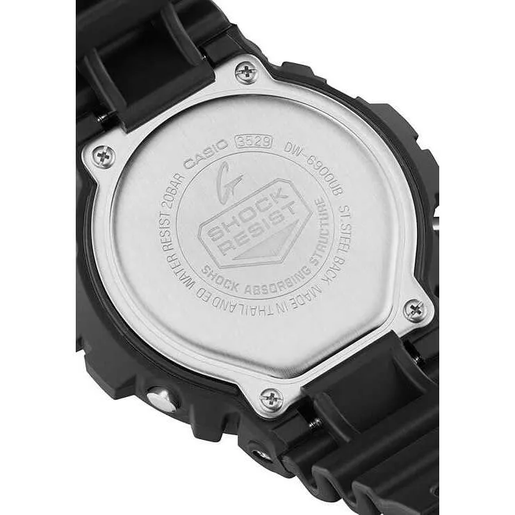 CASIO G-SHOCK DAY-DATE DIGITAL DIAL RESIN STRAP BLACK & ORANGE MEN WATCH DW-6900UB-9JF