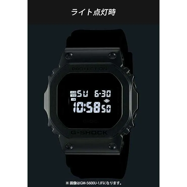 CASIO G-SHOCK DAY-DATE SQUARE DIGITAL DIAL BLACK & GOLD MEN WATCH GM-5600UG-9JF