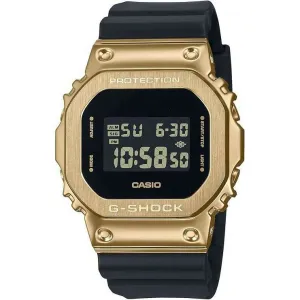 CASIO G-SHOCK DAY-DATE SQUARE DIGITAL DIAL BLACK & GOLD MEN WATCH GM-5600UG-9JF