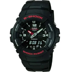 CASIO G-SHOCK EL BACKLIGHT BLACK ANALOG DIGITAL MEN WATCH G-100-1B