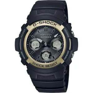 CASIO G-SHOCK FIRE PACKAGE '23 DAY-DATE SOLAR BLACK & GOLD MEN WATCH AWG-M100SF-1A6JR