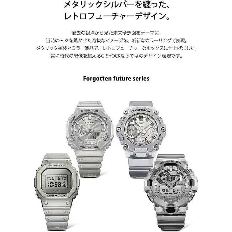 CASIO G-SHOCK FORGOTTEN FUTURE SERIES DAY-DATE DIGITAL SILVER MEN WATCH DW-5600FF-8JF