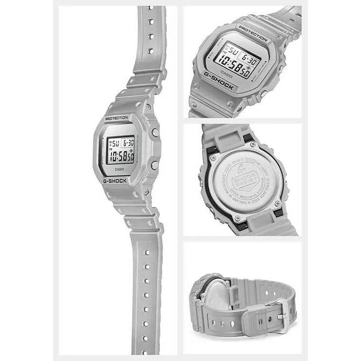 CASIO G-SHOCK FORGOTTEN FUTURE SERIES DAY-DATE DIGITAL SILVER MEN WATCH DW-5600FF-8JF