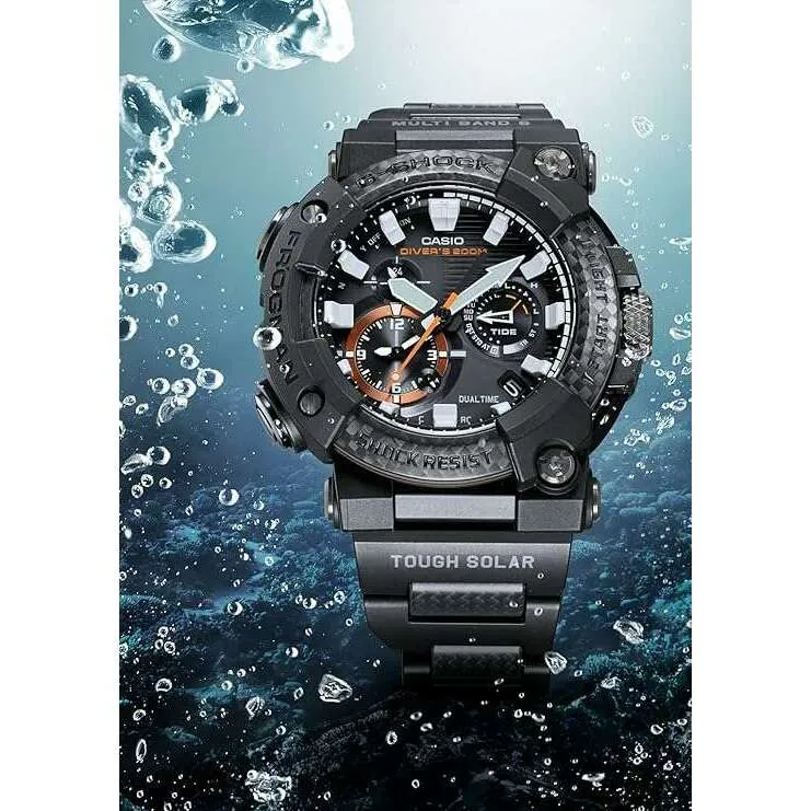 CASIO G-SHOCK FROGMAN BLUETOOTH RADIO SOLAR BLACK & ORANGE MEN WATCH GWF-A1000XC-1AJF