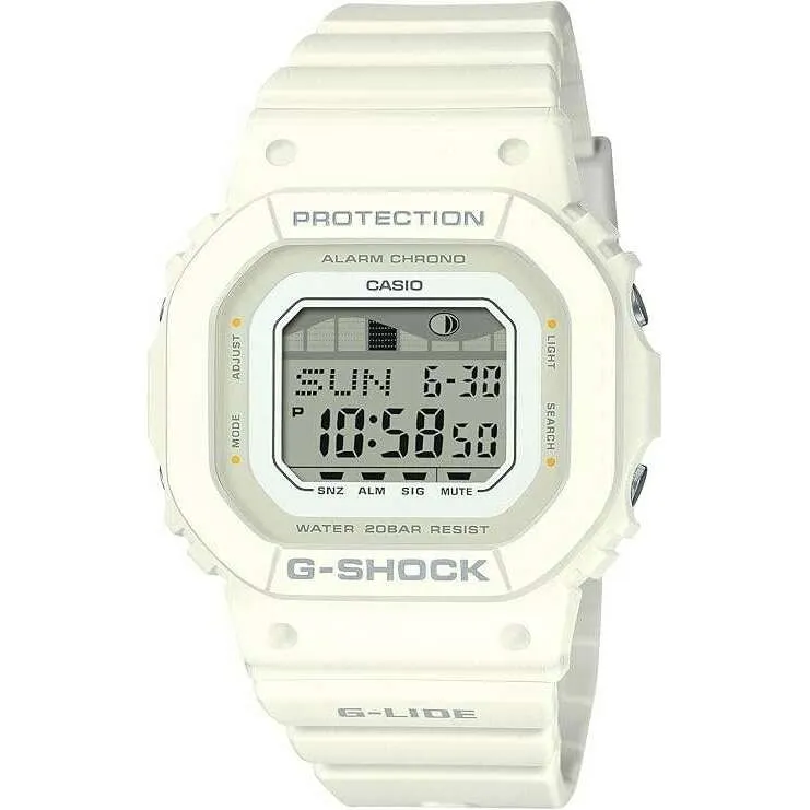 CASIO G-SHOCK G-LIDE DAY-DATE WHITE RESIN STRAP DIGITAL DIAL LADIES WATCH GLX-S5600-7BJF